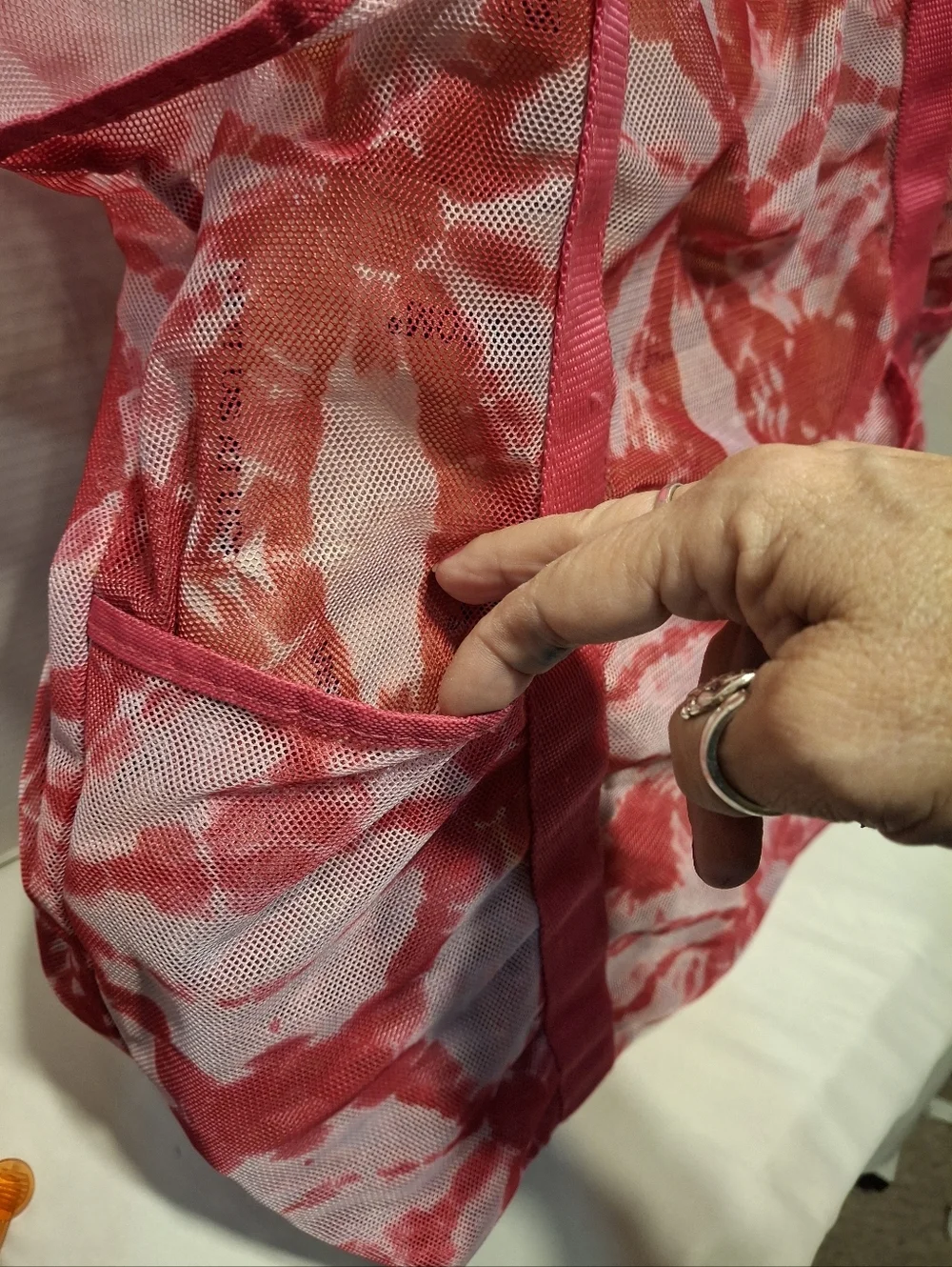 Pink Tie-dye Large Mesh Tote
